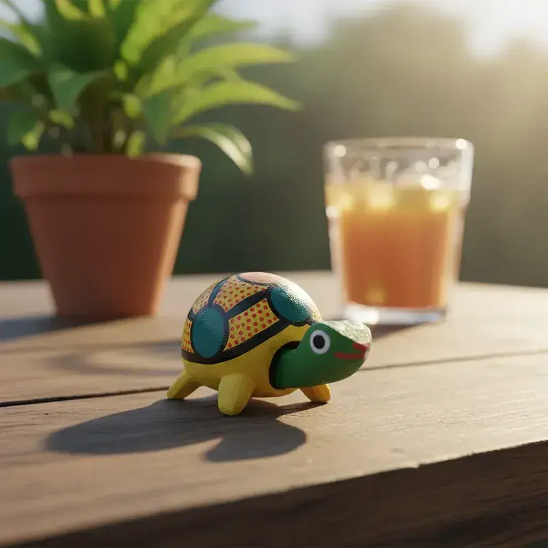 Figura decorativa de tortuga cubanapintada a mano - 5