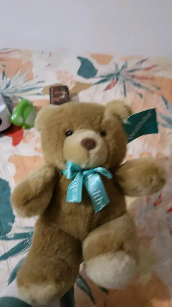 Osito de peluche marrón con lazo - 5