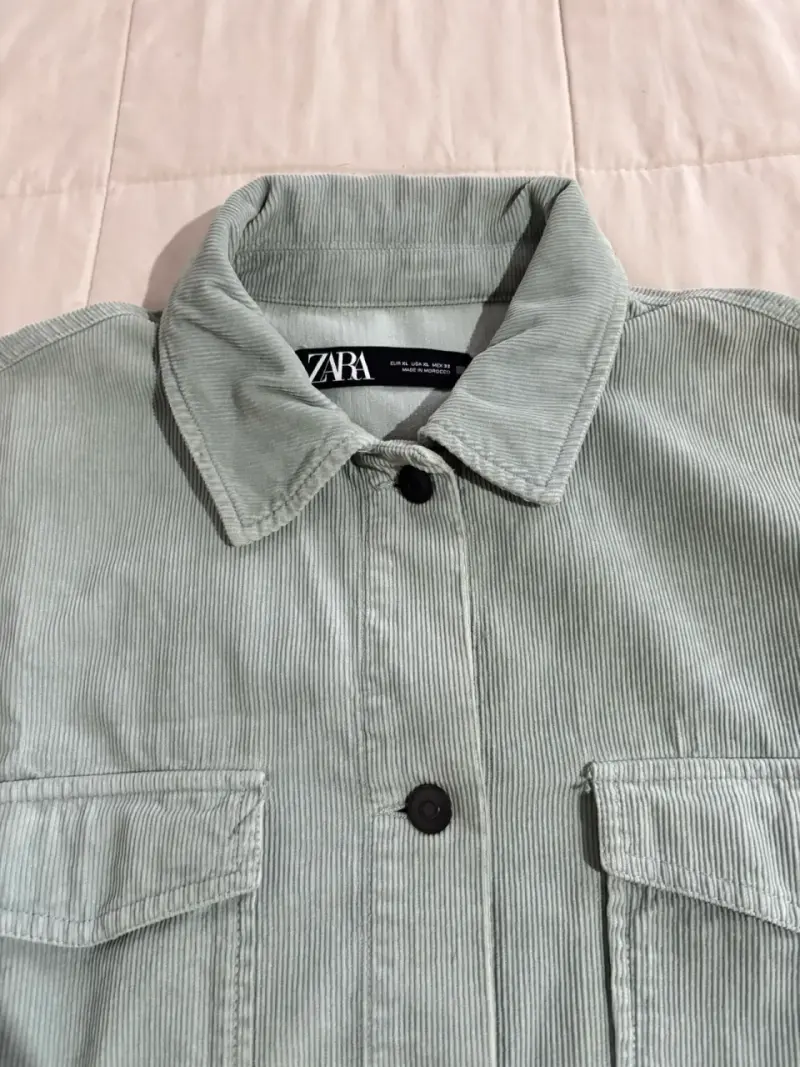 Chaqueta de pana verde claro con bolsillos - 3