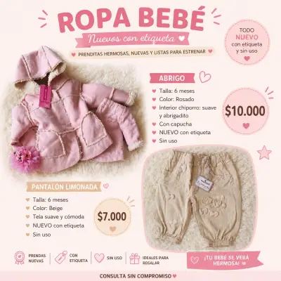 Abrigo y pantalón bebé nuevos con etiqueta - miniatura 1