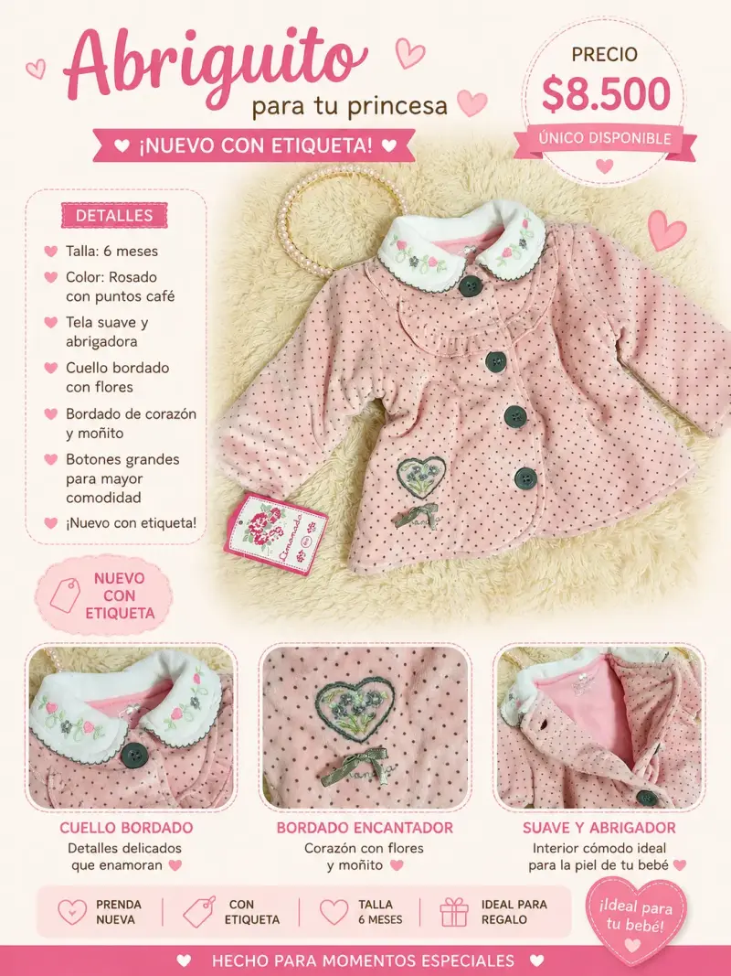 Abrigo y pantalón bebé nuevos con etiqueta - 4