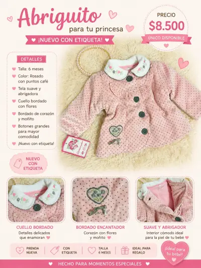 Abrigo y pantalón bebé nuevos con etiqueta - miniatura 4