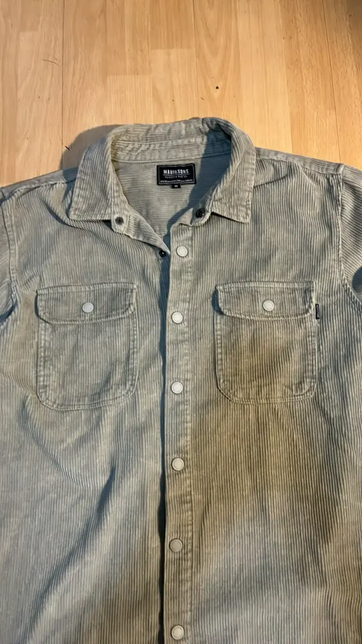 Camisa de pana gris para hombre - 2