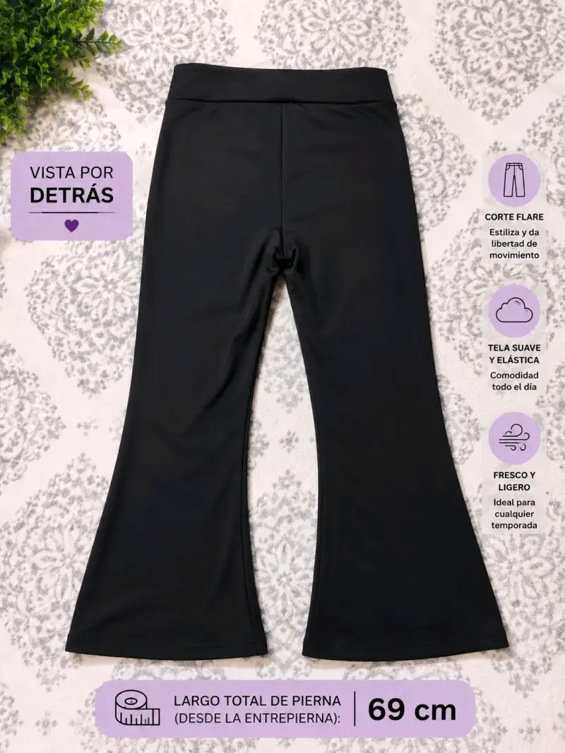 Pantalones flare negros elásticos - 2