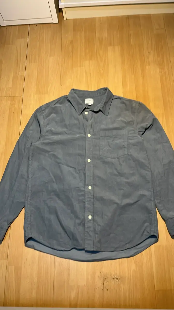 Camisa gris de algodón H&M para hombre