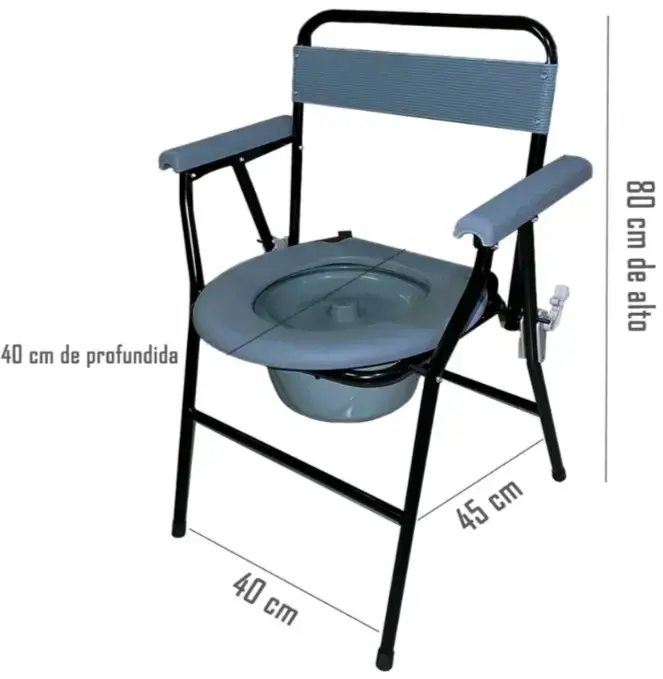 Silla de baño portátil con tapa - 3