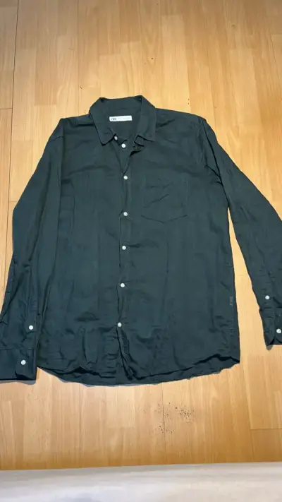 Camisa verde hombre Zara - miniatura 1
