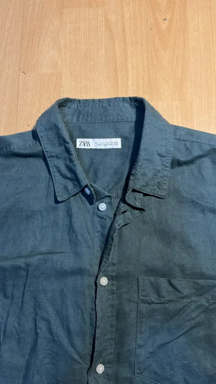 Camisa verde hombre Zara - 2