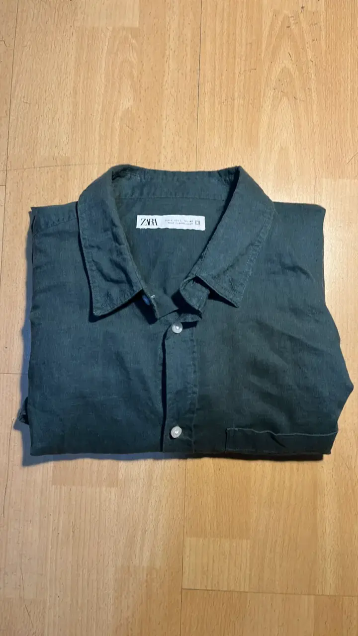 Camisa verde hombre Zara - 3