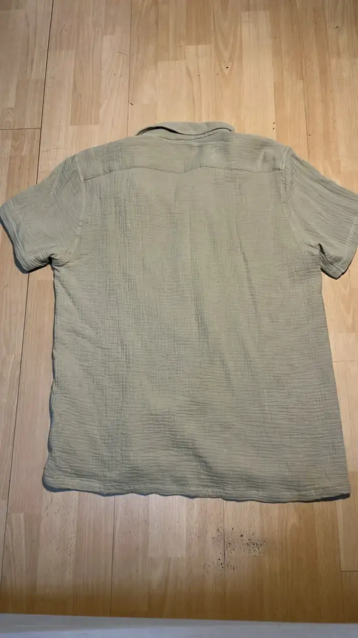 Camisa beige de lino con etiqueta - 3