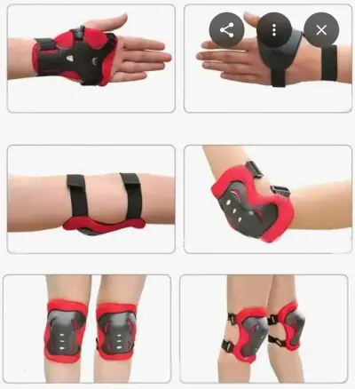 Patines en línea rojos con protecciones - miniatura 2