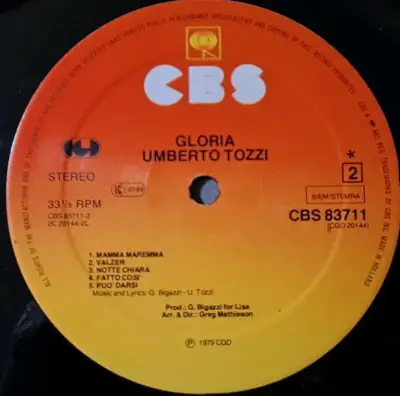 Vinilo Umberto Tozzi - Gloria - miniatura 5