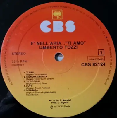 Vinilo - Umberto Tozzi - E' Nell' Aria - Ti amo - miniatura 4