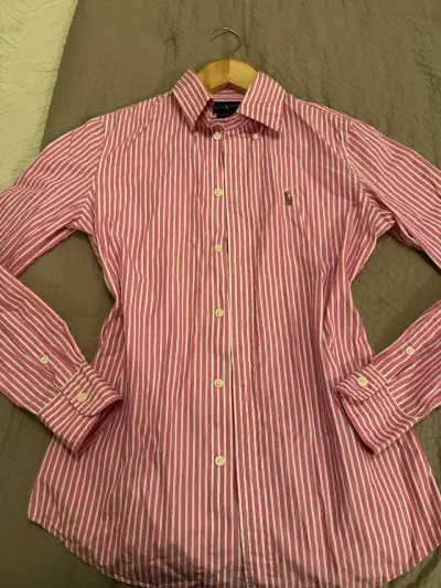 Camisa a rayas Ralph Lauren rosa - miniatura 3