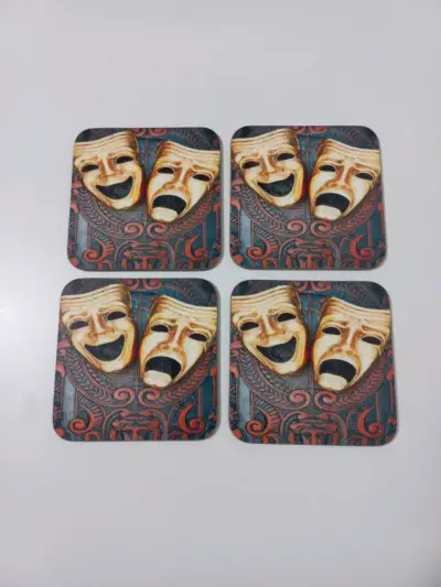 Set de posavasos con máscaras teatrales - miniatura 1