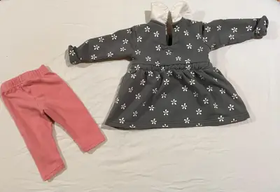 Conjunto infantil vestido y calza 4kids 6 meses - miniatura 2
