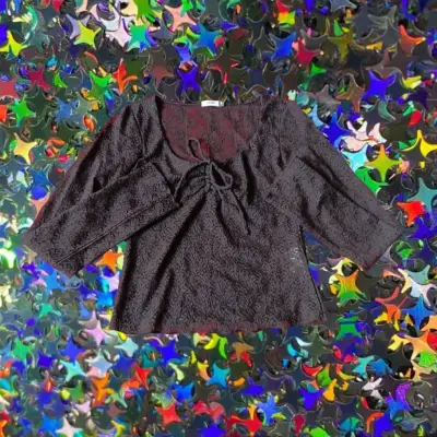 Blusa negra de encaje sybilla - miniatura 1
