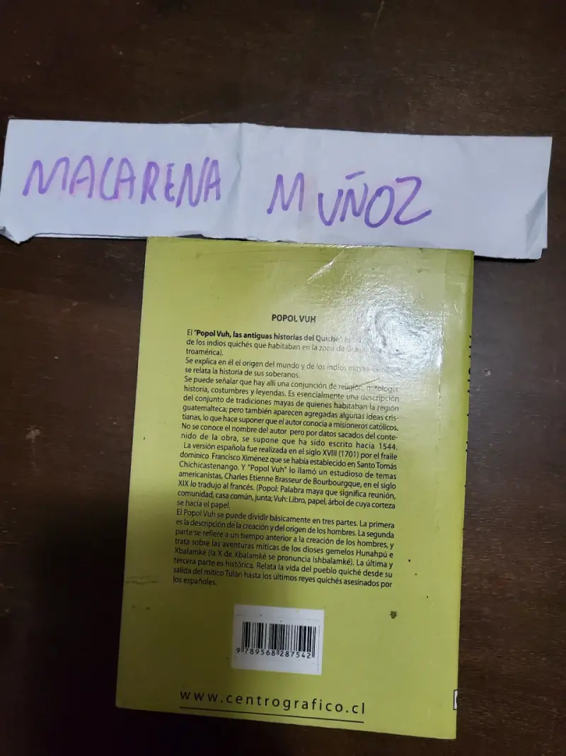 Libro Popol Vuh - Historias del Quiché - 2