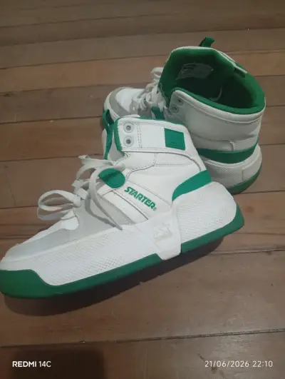 Zapatillas N-35 deportivas blanca y verdes Starter - miniatura 1