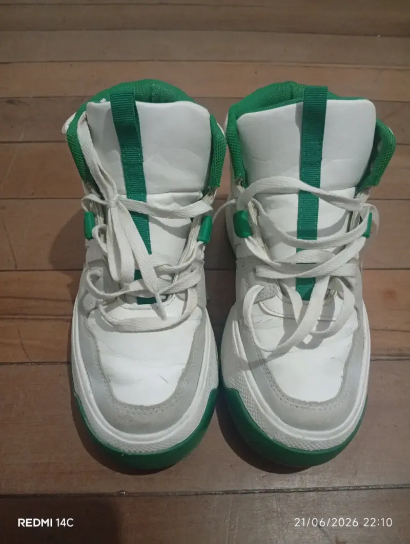 Zapatillas N-35 deportivas blanca y verdes Starter - 2