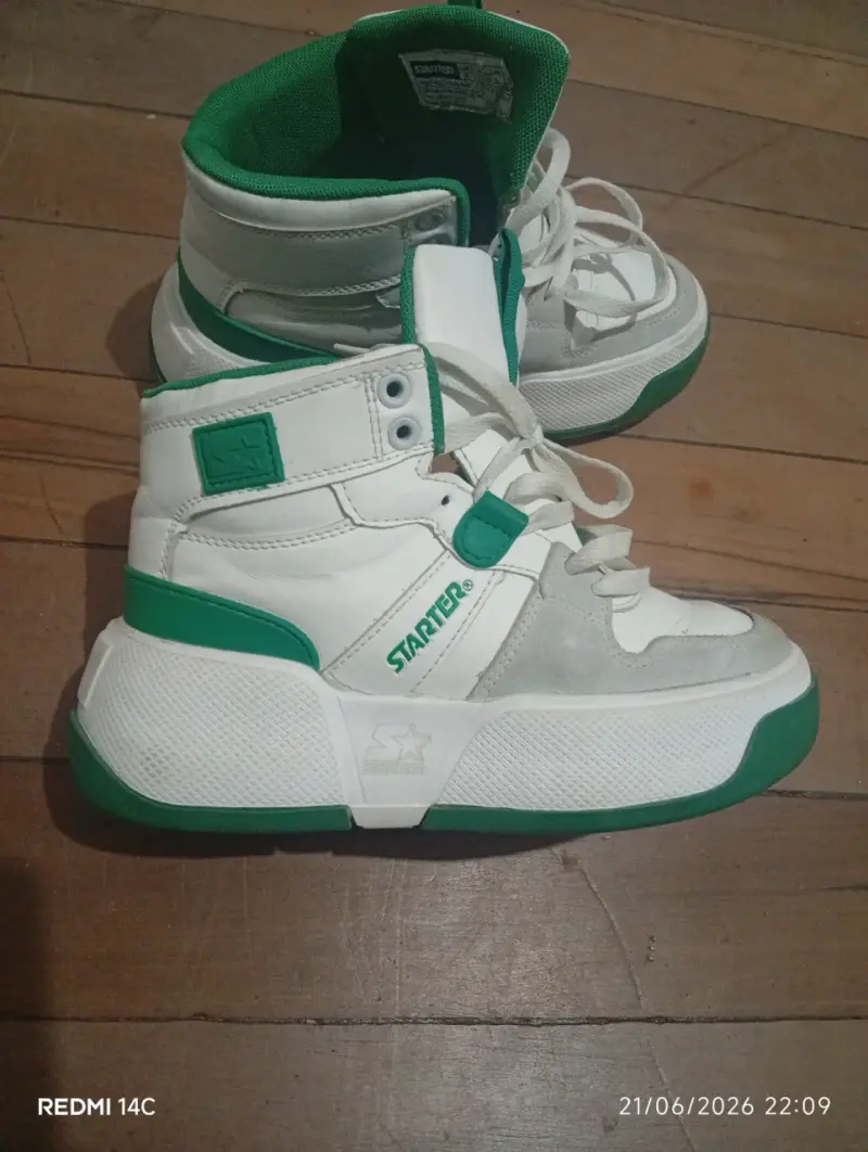 Zapatillas N-35 deportivas blanca y verdes Starter - 3