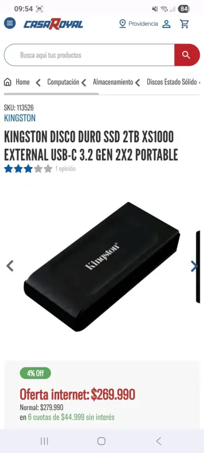 Disco Duro Externo Kingston SSD 2TB USB-C - miniatura 3