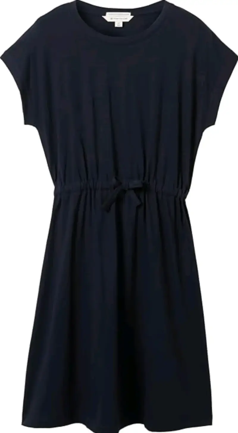 Vestido azul marino casual con lazo