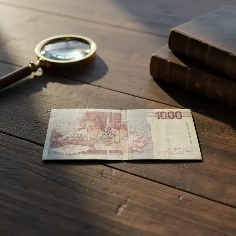 Billete antiguo de 1000 liras italianas Año 1990 - 4