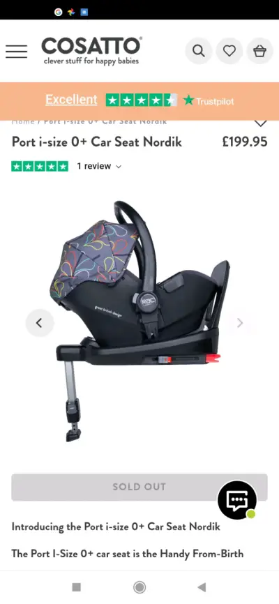 Silla bebe auto Cosatto "Nordik Port i-size 0+" - miniatura 5