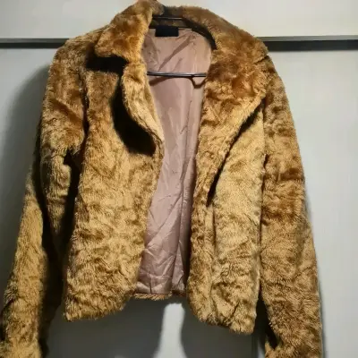 Chaqueta de piel sintética marrón - miniatura 1