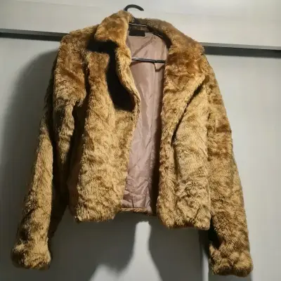 Chaqueta de piel sintética marrón - miniatura 3