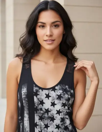 Polera sin mangas con diseño americano. Talla M - miniatura 1