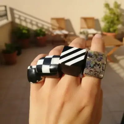 Anillos diferentes diseños  & materiales (4Un) - miniatura 3