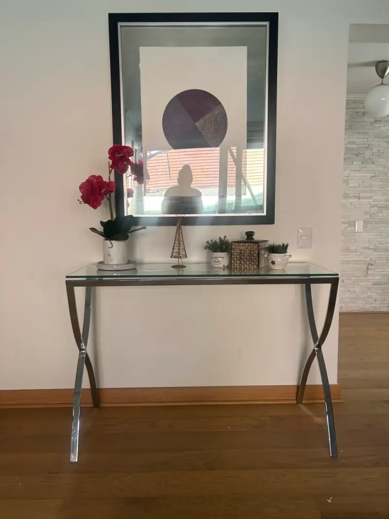 Mesa de arrimo vidrio pata cromadas Clavijo Design - 4