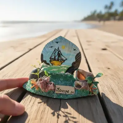 Souvenir brasilero de playa pintado a mano Floripa - miniatura 1