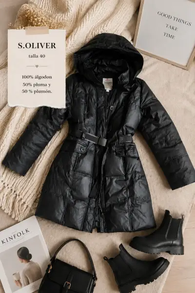 Abrigo negro S.Oliver talla 40 - miniatura 1