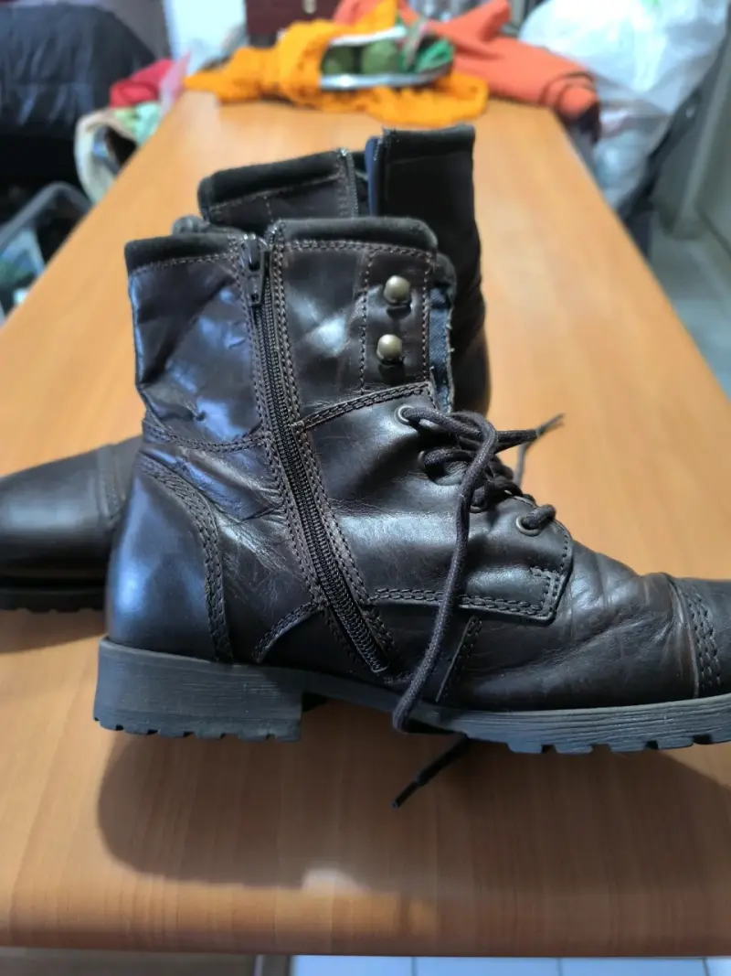 Botas de cuero marrón para hombre - 2
