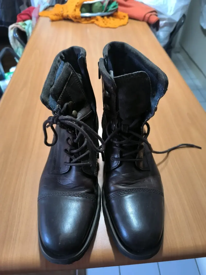 Botas de cuero marrón para hombre - 3
