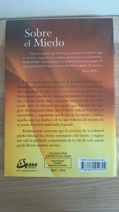 Libro 'Sobre el Miedo' de J. Krishnamurti - miniatura 2