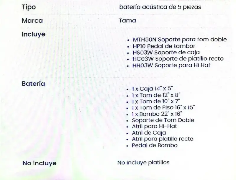 Batería acústica de 5 piezas Tama - 2