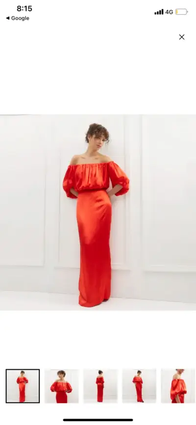 Vestido alta costura rojo - miniatura 1