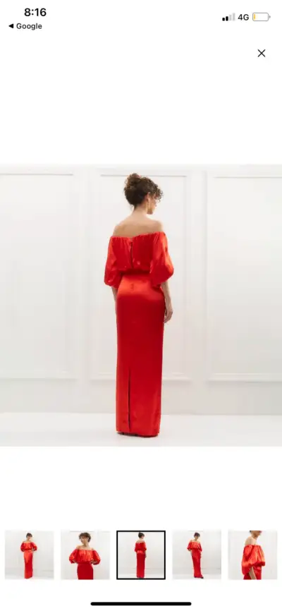 Vestido alta costura rojo - miniatura 3