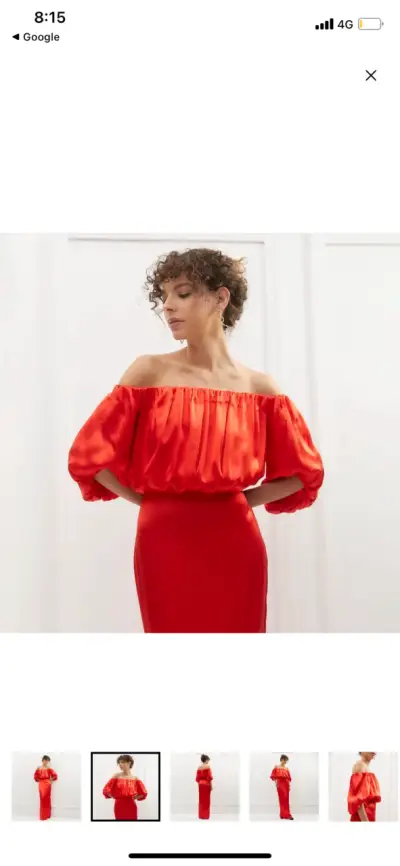 Vestido alta costura rojo - miniatura 4