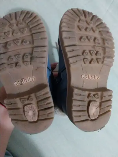 Botines de bebé azul con forro de peluche - miniatura 2