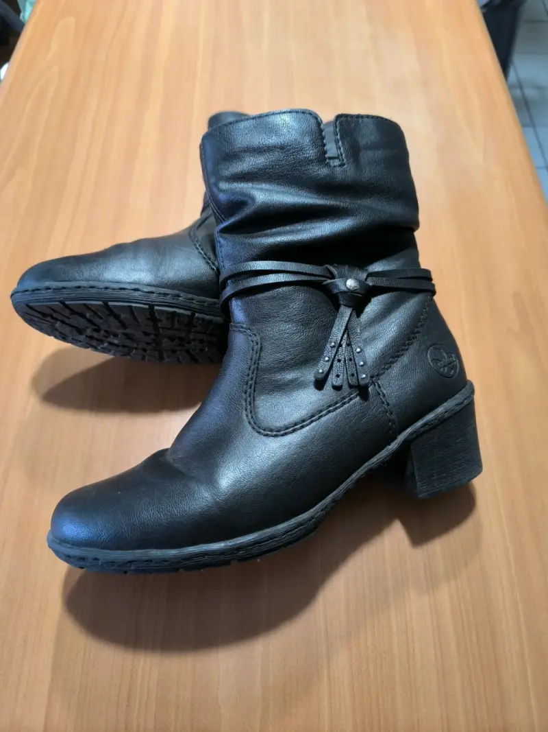 Botas de cuero negras con forro - 4