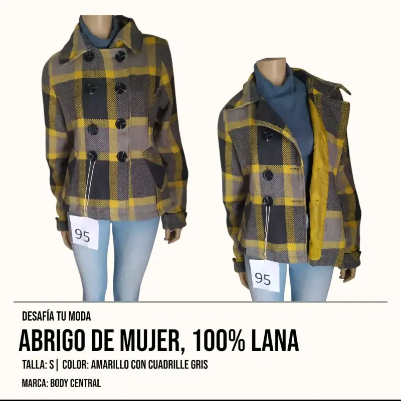 Abrigo de mujer Body Central lana amarillo