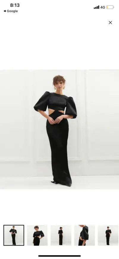 Vestido diseñador  largo negro - miniatura 1