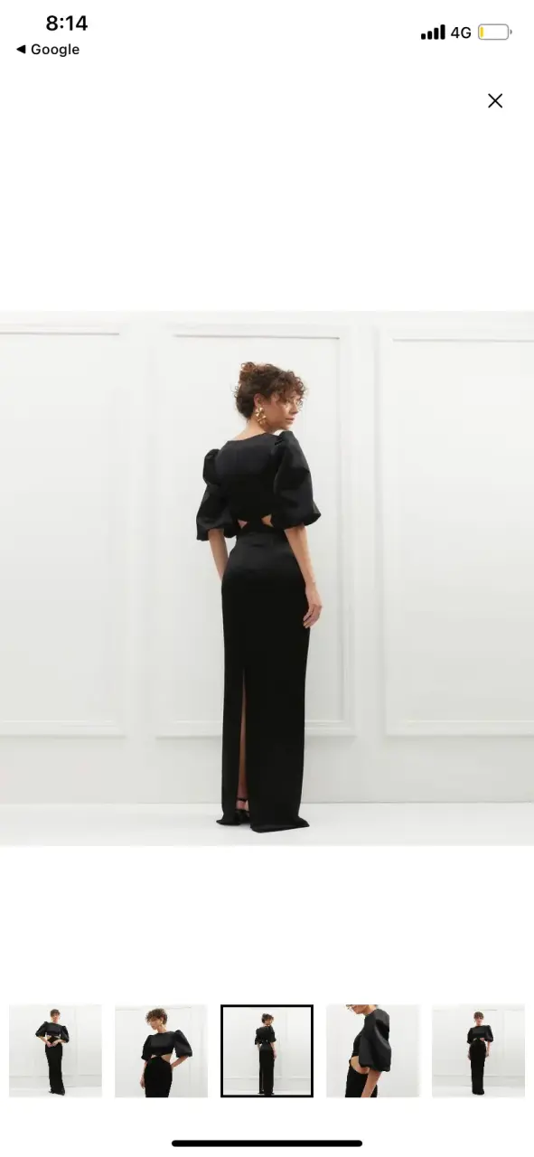 Vestido diseñador  largo negro - 2