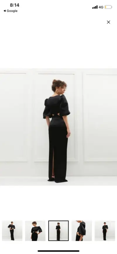 Vestido diseñador  largo negro - miniatura 2