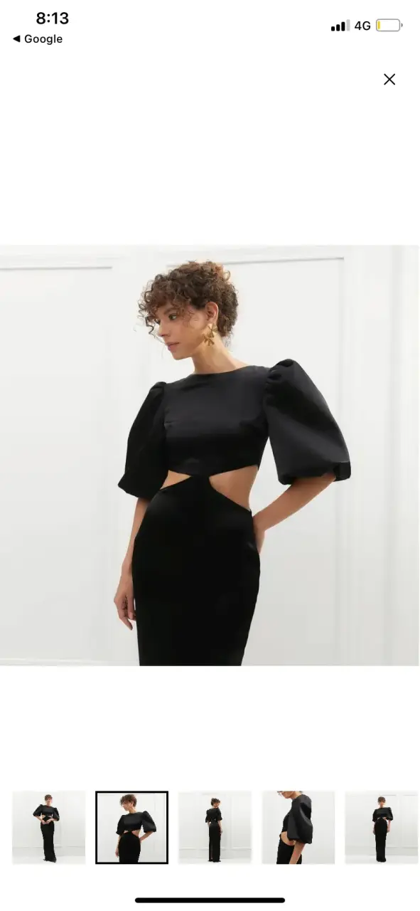 Vestido diseñador  largo negro - 3